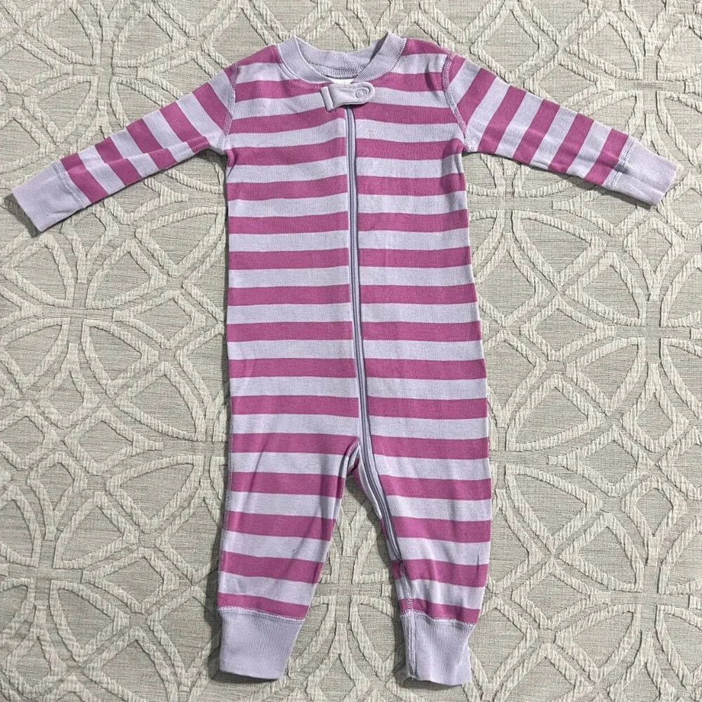 Hanna Andersson Sz 70 (6-12m) Striped Zip Pajamas